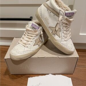 Golden Goose Women's White and Tan High-Top Sneakers